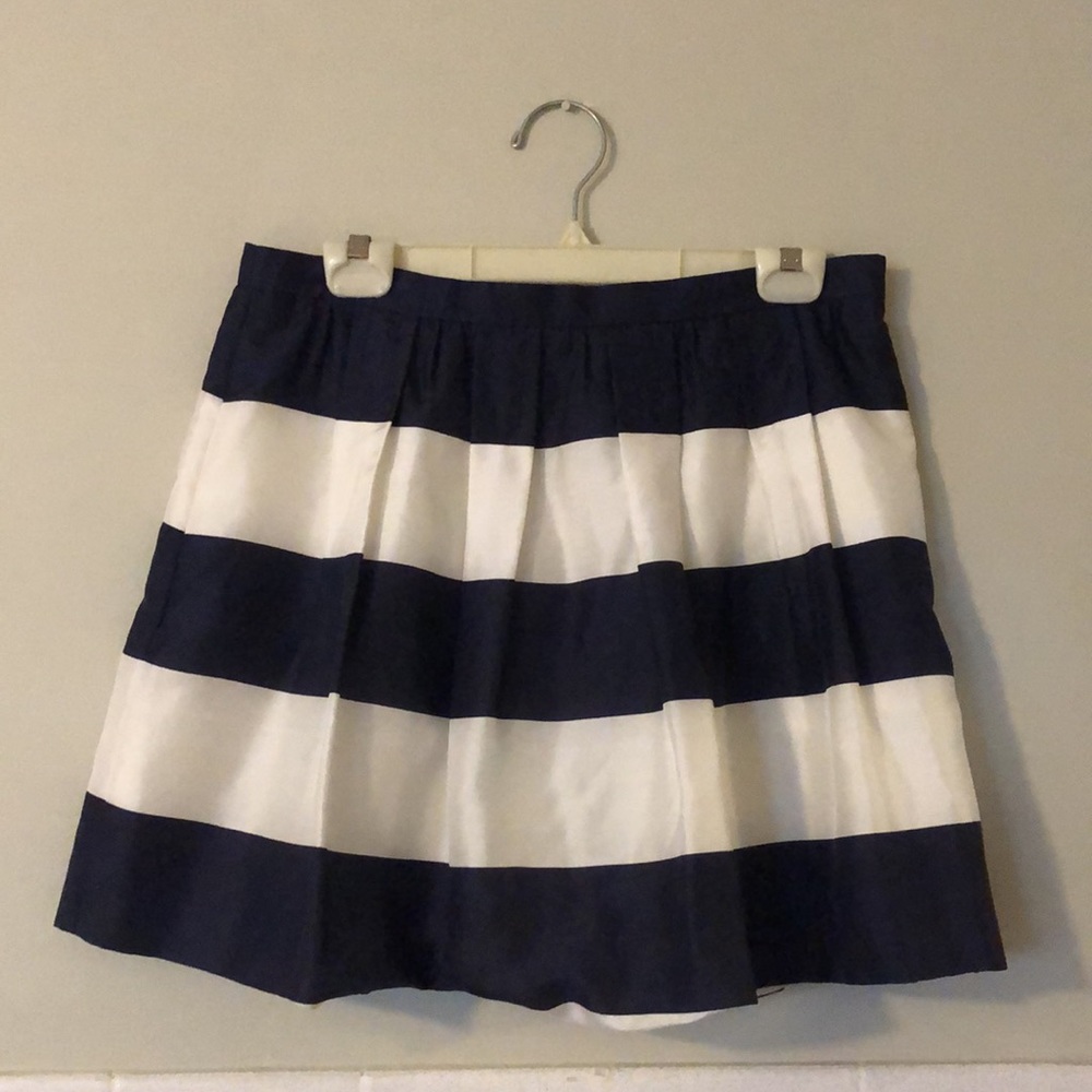 JCrew Navy and White Skirt
